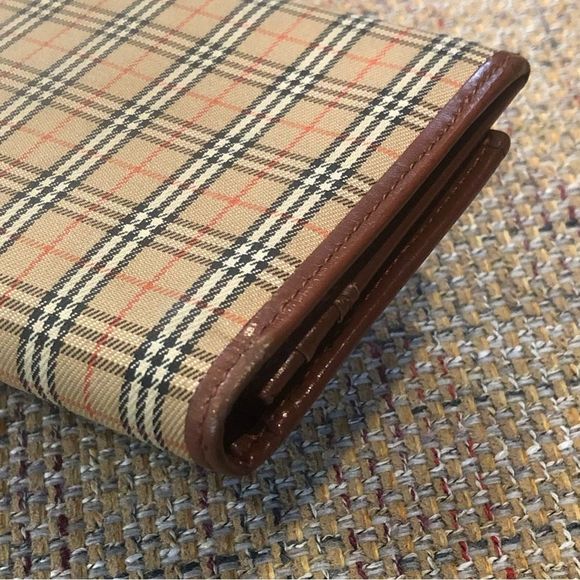 BURBERRY Nova Check Plaid Canvas Leather BiFolding Long Wallet - Picture 7 of 16